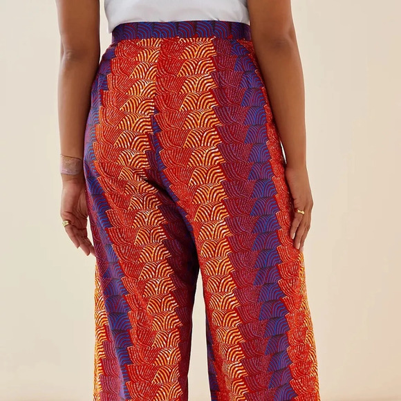 NWT Anthropologie Sika by Phyllis Taylor Abstract Wide-Leg Trouser 18W - Picture 3 of 9